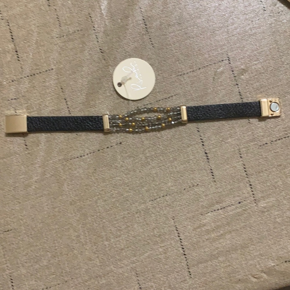 New Riah Black Leather Bracelet